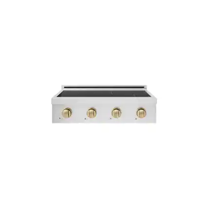 Front. ZLINE - Autograph 30 in. Paramount Built-in Electric Induction Rangetop with 4 Elements in Stainless Steel and Champagne Accents - Stainless Steel.