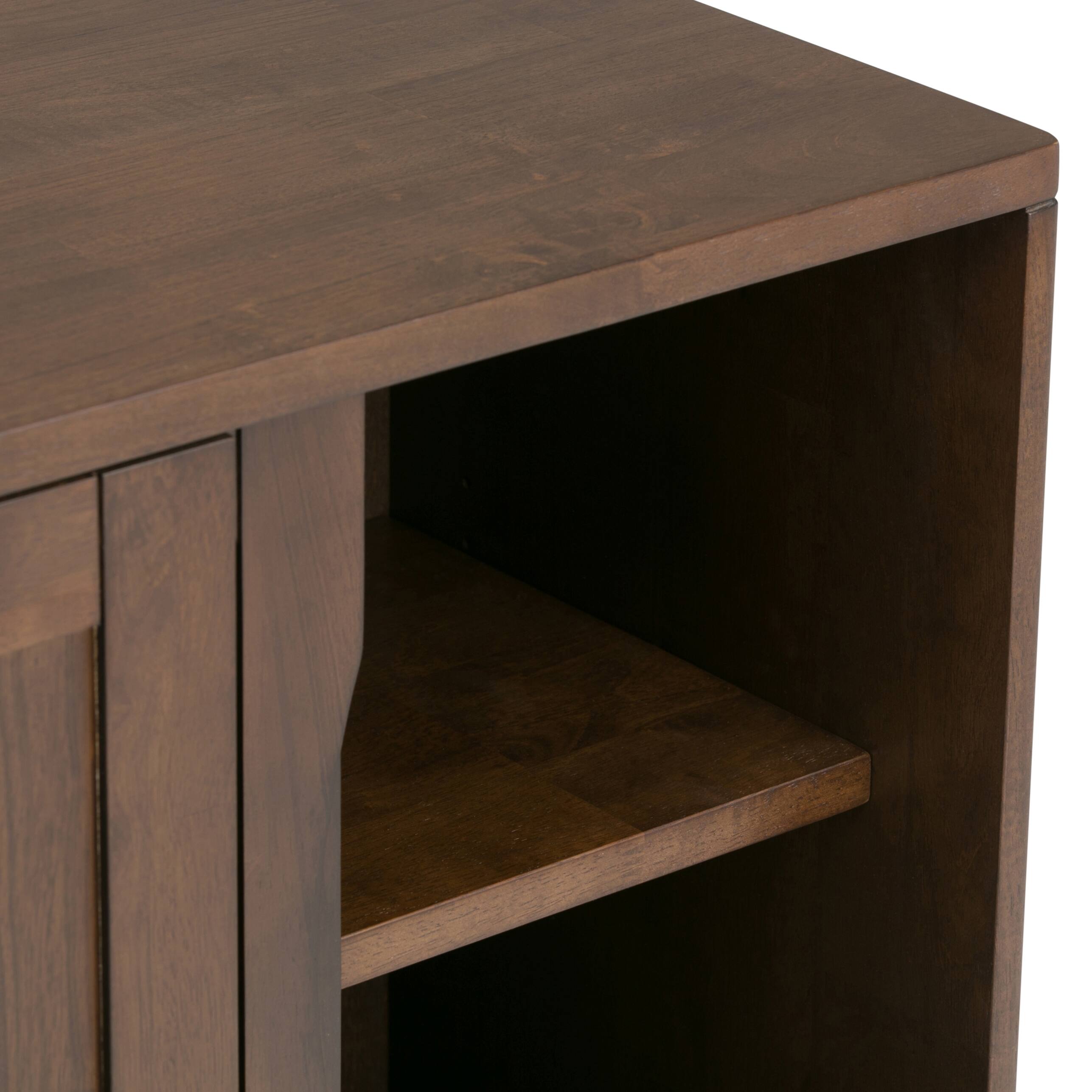 Alt View 3. Simpli Home - Harper Solid Wood 30 inch Storage Cabinet in Walnut Brown (Set of 2) - Walnut Brown.