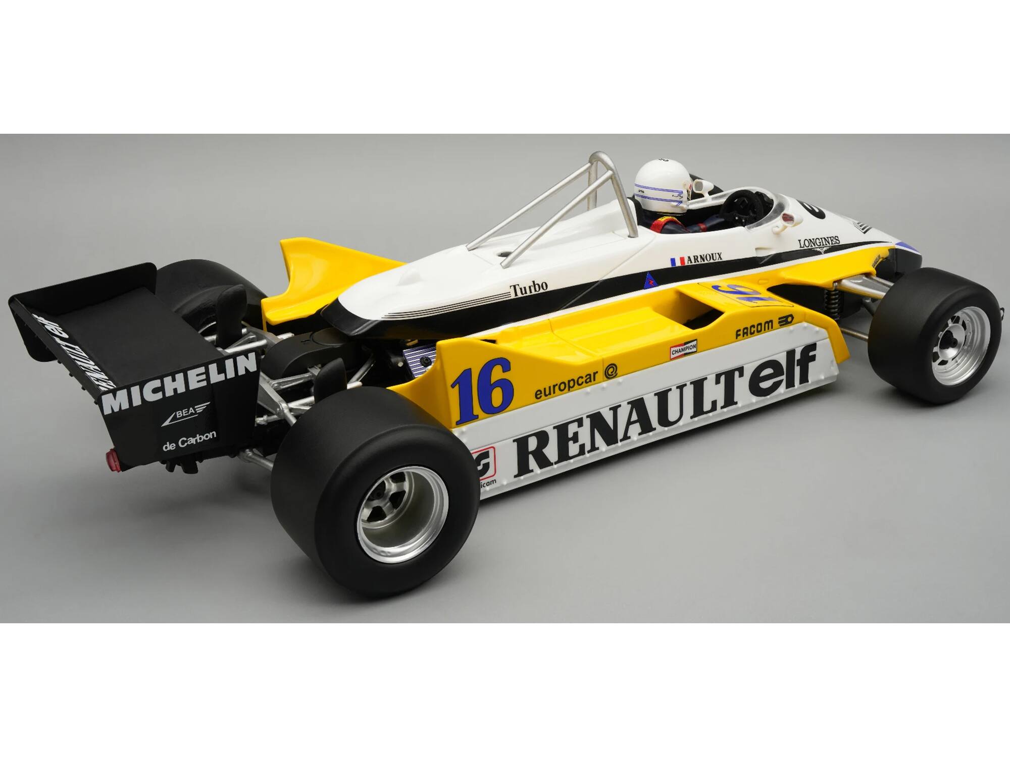 elf CLIVING MICHELIN BEA de Carbon  
LONGINES ARNOUX Turbo FACOM CHAMPION @ 16 europcar GJ RENAULTelf