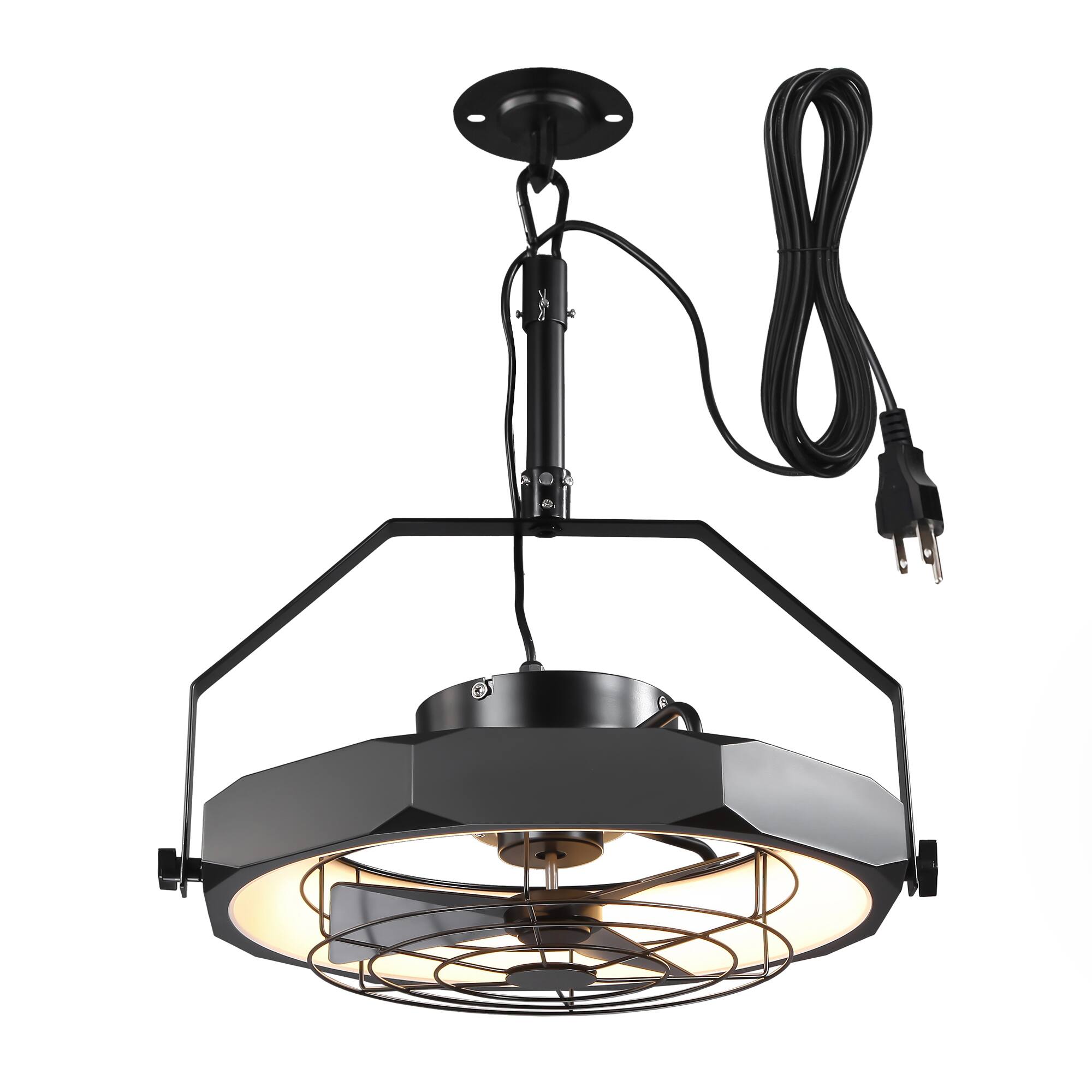 Alt View 1. Parrot Uncle - 20” Matte Black Downrod Mount/ Wall Mount Fan with 3CCT LED Light and Remote, Plug Installation - Black.