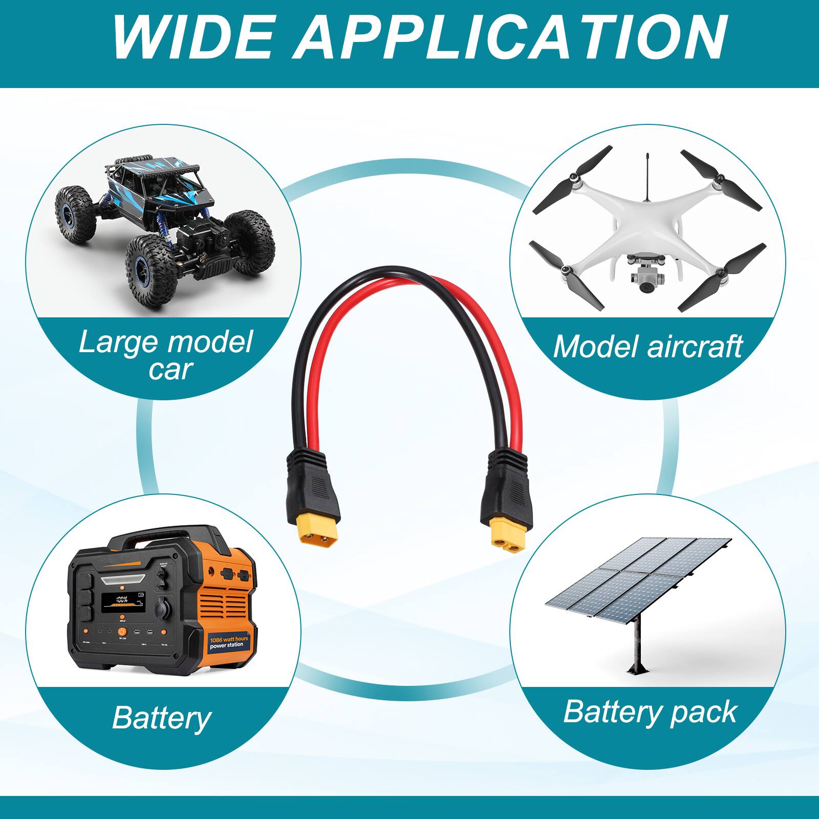 WIDE APPLICATION

- Large model car
- Model aircraft
- Battery
- Battery pack
