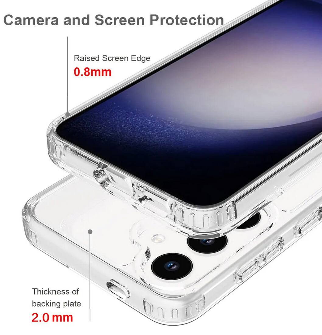 Camera and Screen Protection

Raised Screen Edge 0.8mm

Thickness of backing plate 2.0 mm