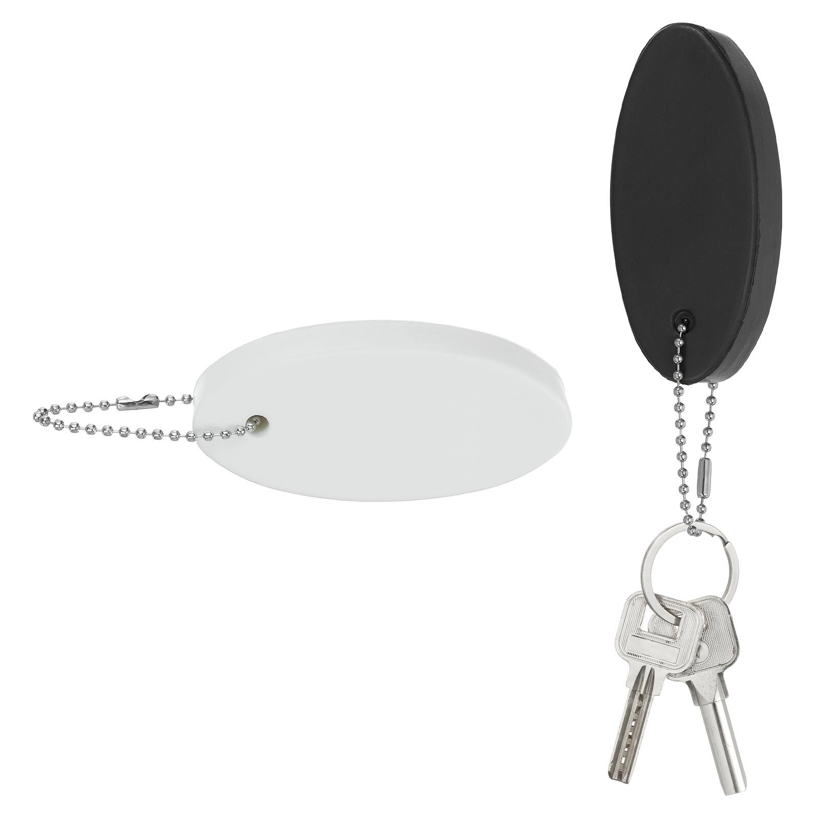 Front. Unique Bargains - Floating Keychain, Bright Color Key Float Keyring Holder Waterproof, 2pcs - Fits Boating/Fishing/Swimming/Water Sports - White, Black.