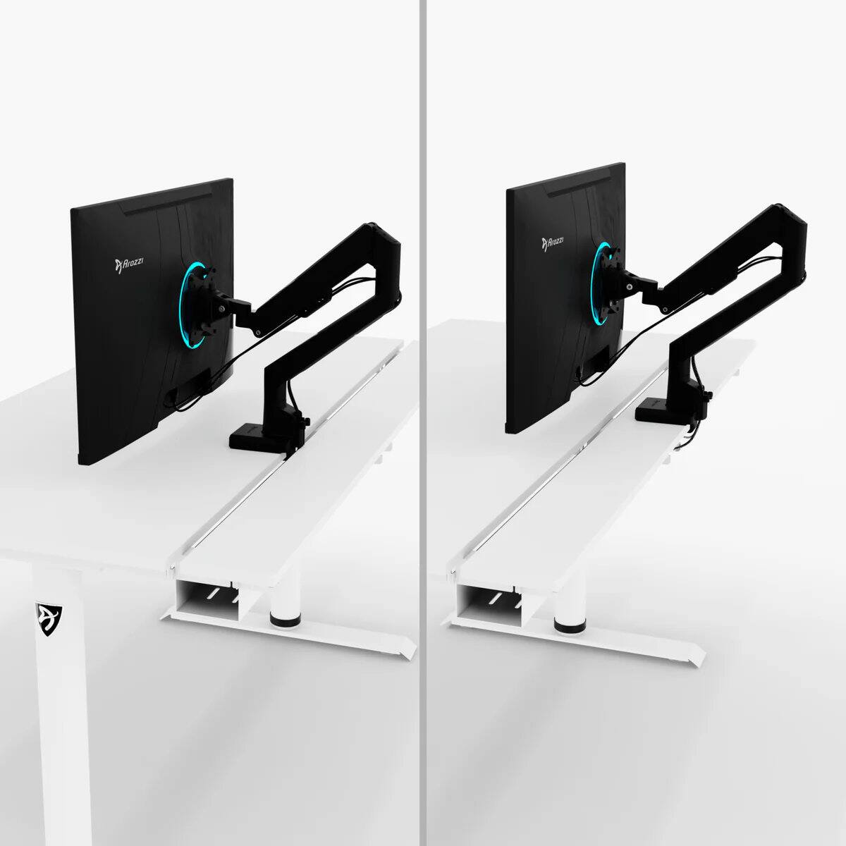 Alt View 1. Arozzi - Arena Nordico Electric Standing Desk - White - White.