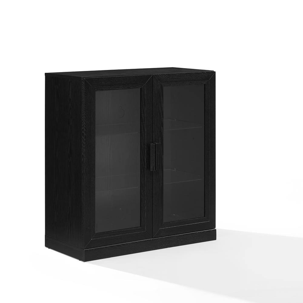 Alt View 2. Crosley Furniture - Essen Stackable Glass Door Kitchen Pantry Storage Cabinet - Black.