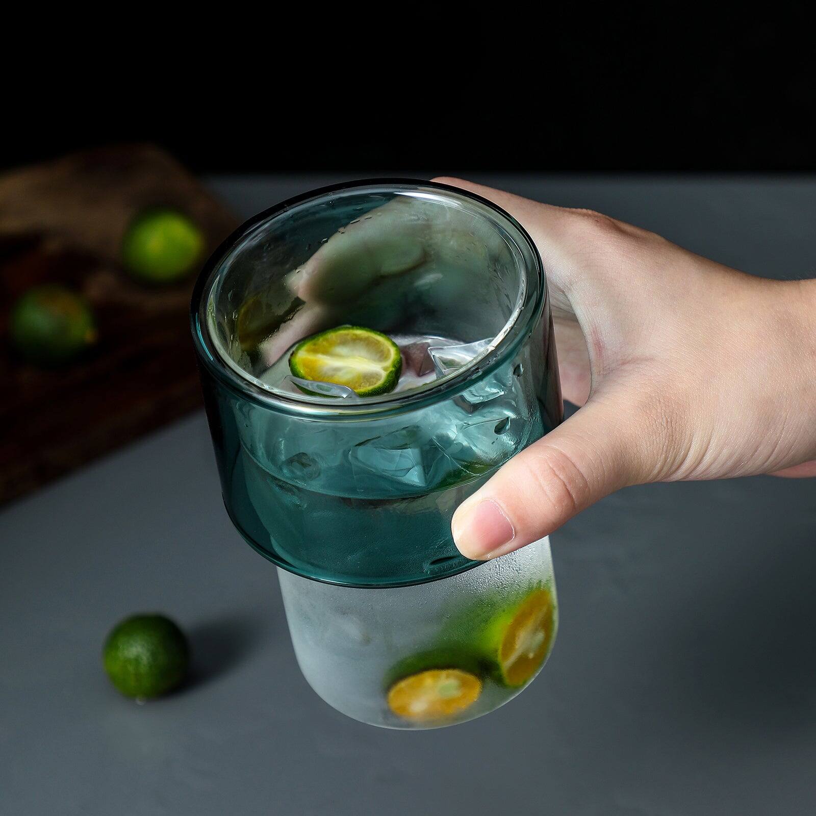 Alt View 3. BreeBe - Eryngii Double Wall Highball Glasses set of 4 - Blue.