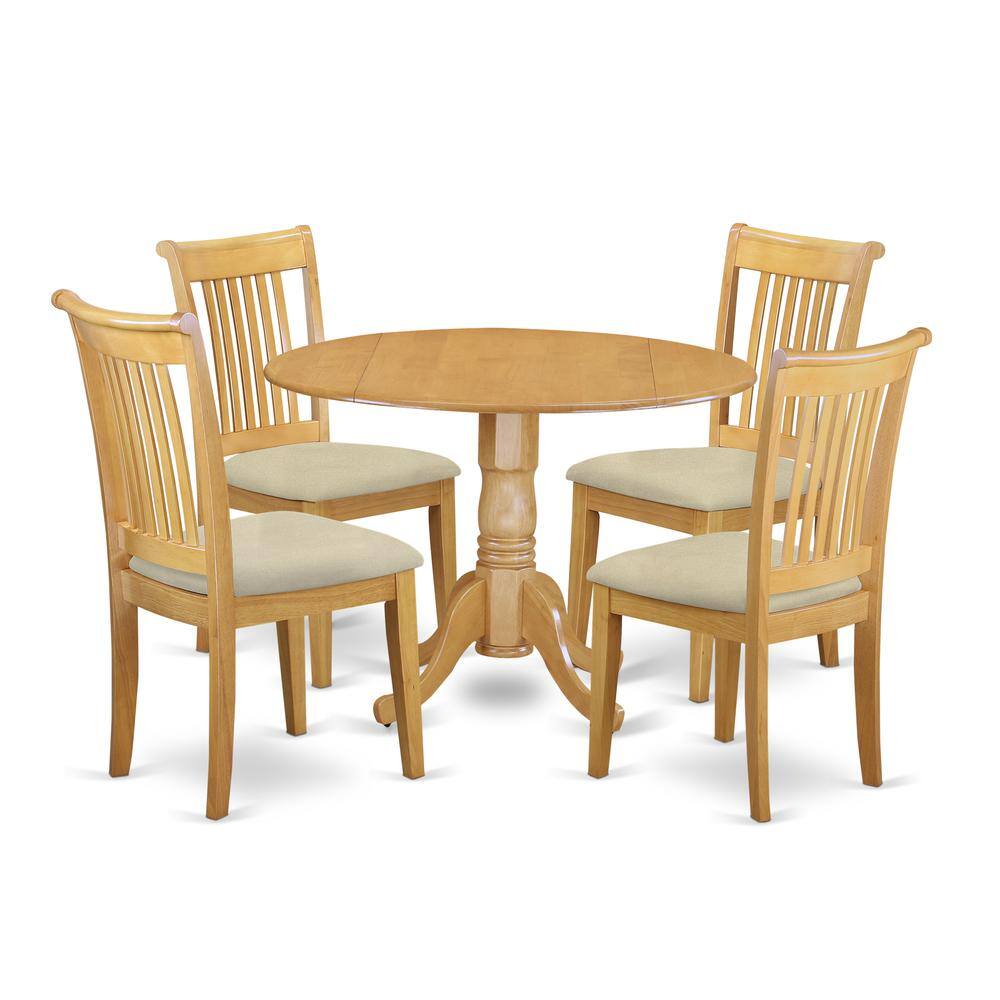 Back. East West Furniture - Dining Room Set Oak - Brown.