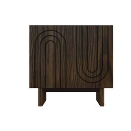 Boyel Living - Dark MDF 2-Door 31.5 in. Wood Grain Buffet Sideboard For Living Room and Kitchen-Dining Room - Brown