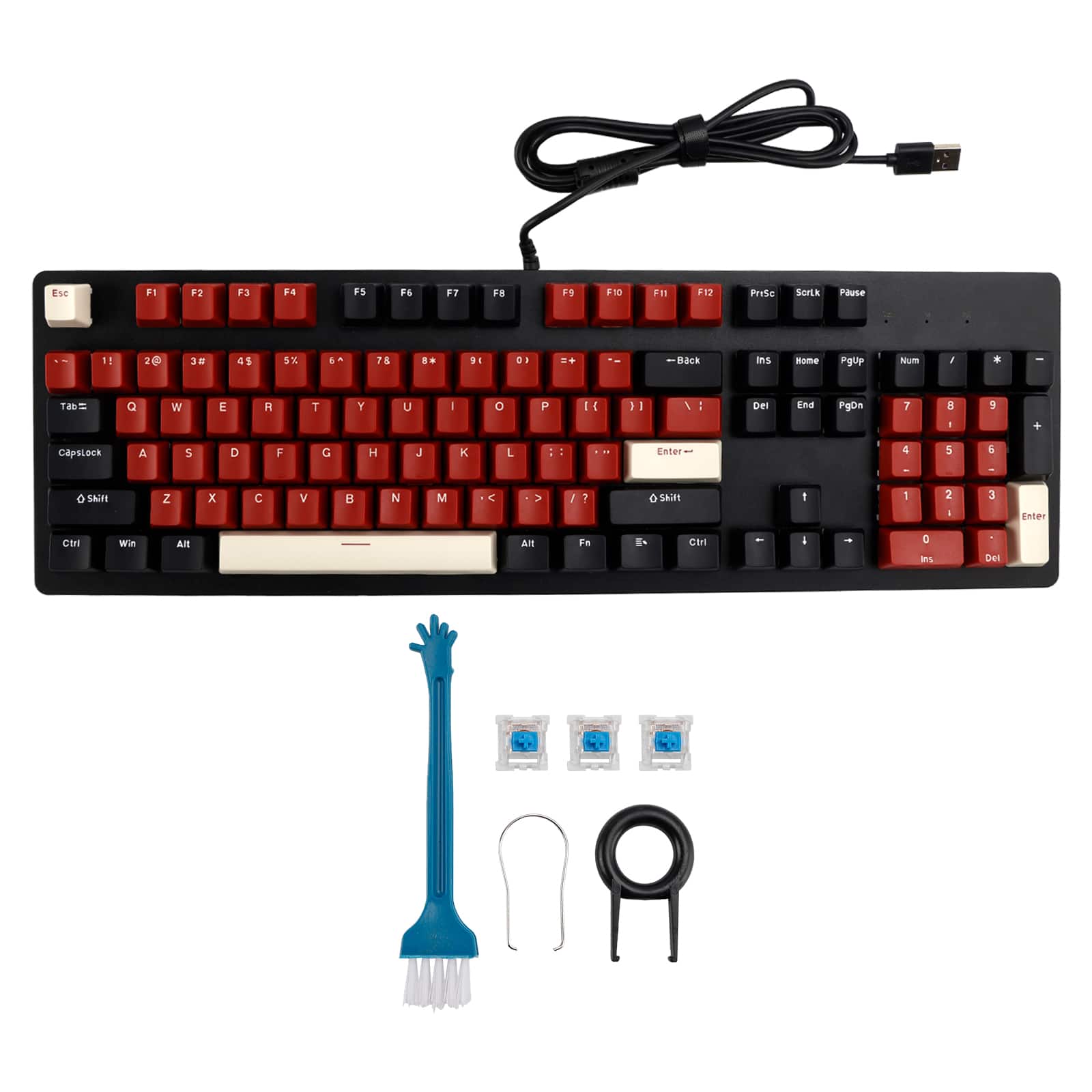 Topteng - 104-Key Hot-Swappable Mechanical Keyboard - Linear Switches, Customizable RGB Backlit, PBT Keycaps for Gaming - Black