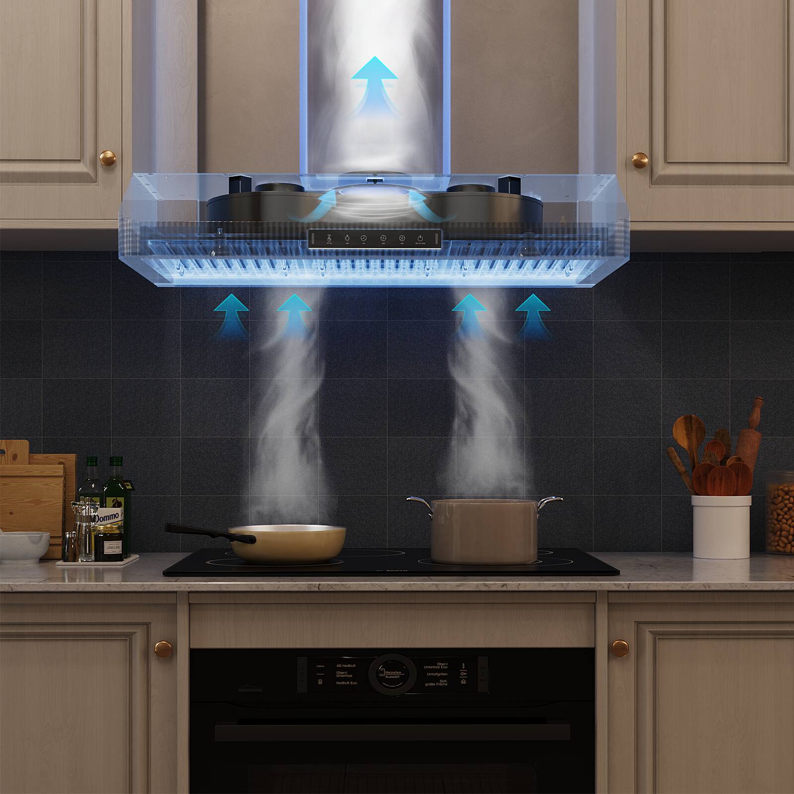 Alt View 6. VIKIO - 36 inch Ducted 900-CFM  Stainless steel Under Cabinet Range Hood - Stainless steel.