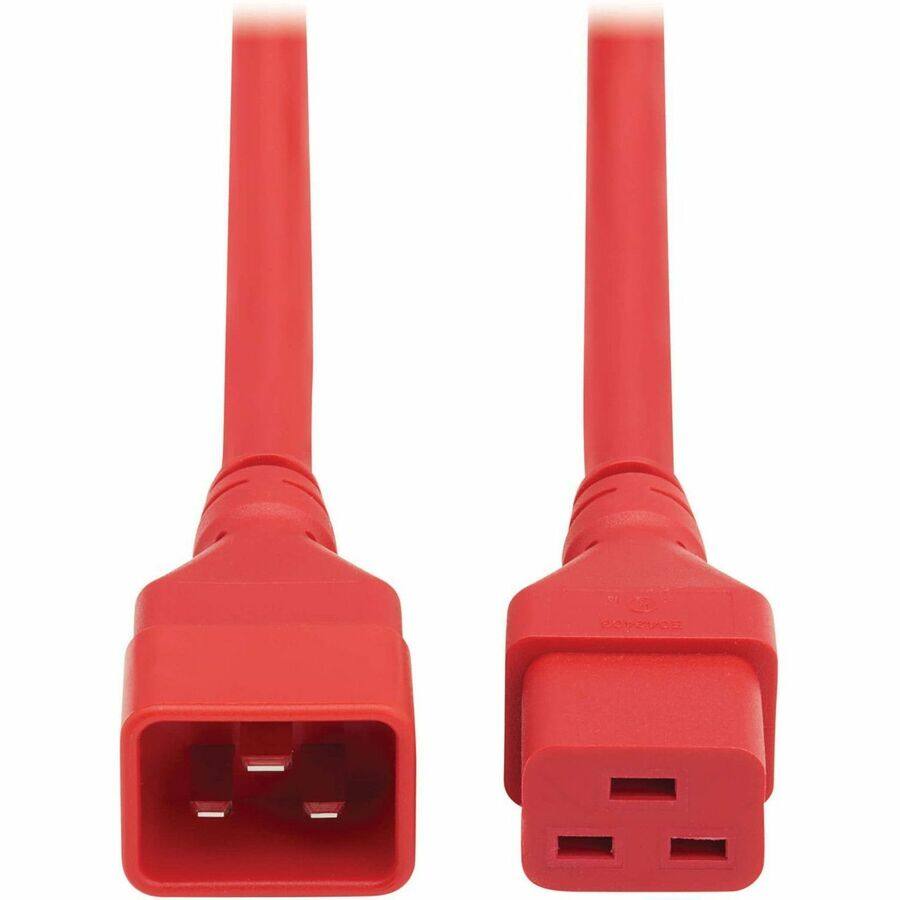 Alt View 1. Tripp Lite - Eaton Tripp Lite Series Power Extension Cord, C20 to C19 - Heavy-Duty, 20A, 250V, 12 AWG, 6 ft. (1.8 m), Red - For - Red.
