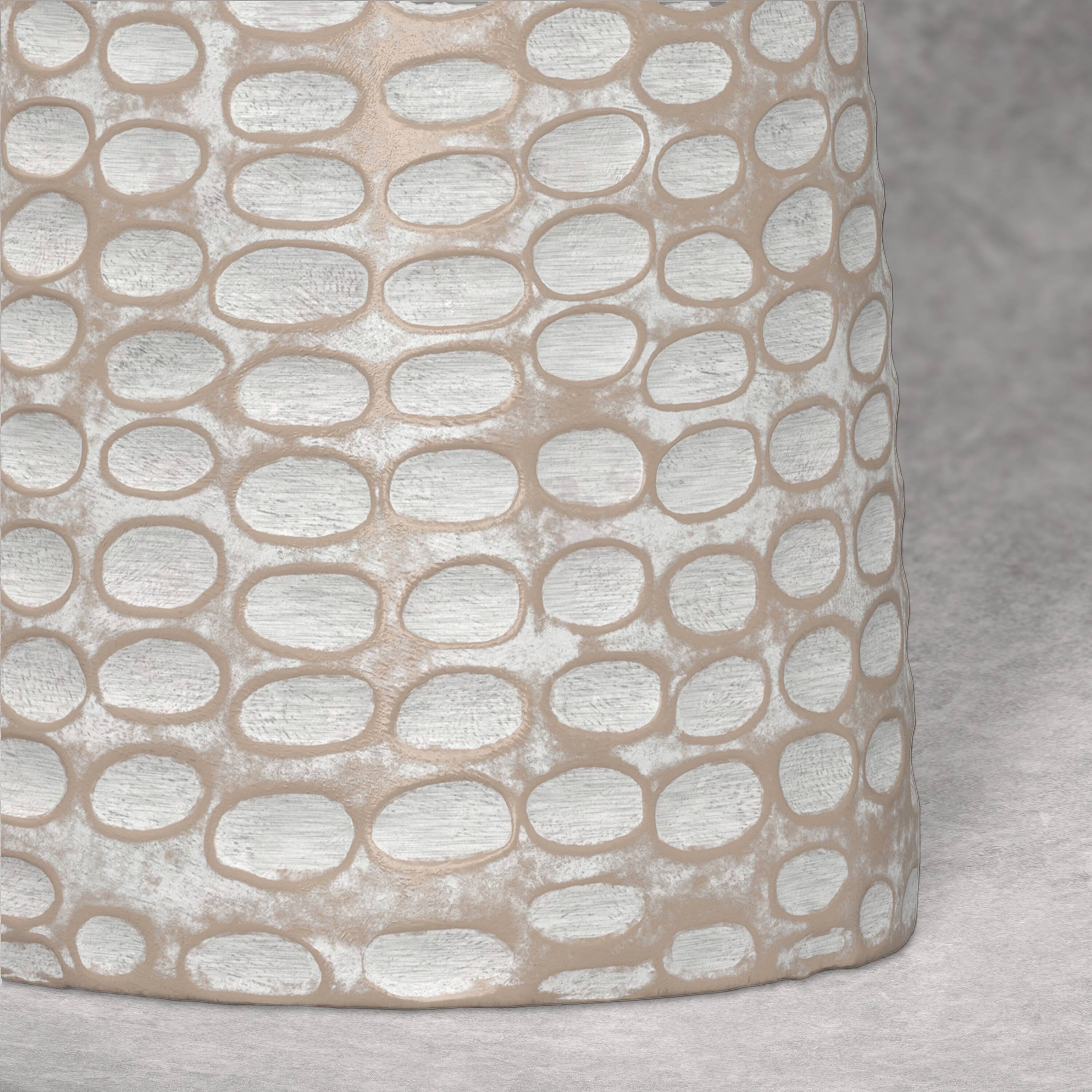 Alt View 5. Simpli Home - Boyd 13 inch Wide Solid Mango Wood Round Accent Table, Distressed White - Distressed White.