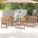 Alt View 1. Costway - 4 PCS Patio Wood Furniture Set with Loveseat, 2 Chairs & Coffee Table for Porch - Natural + Grey.