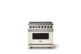 Viking - 36"W. 7Series 5.6 Cu. Ft. Dual Fuel Self-Clean 6 Burner Range-Pure White - Pure White