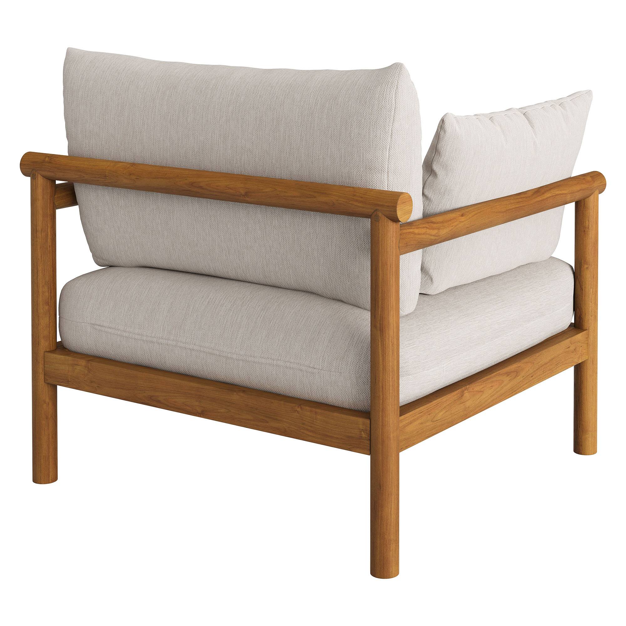 Alt View 3. Modway - Eleni Outdoor Teak Wood Armchair by Modway - Natural Sail.