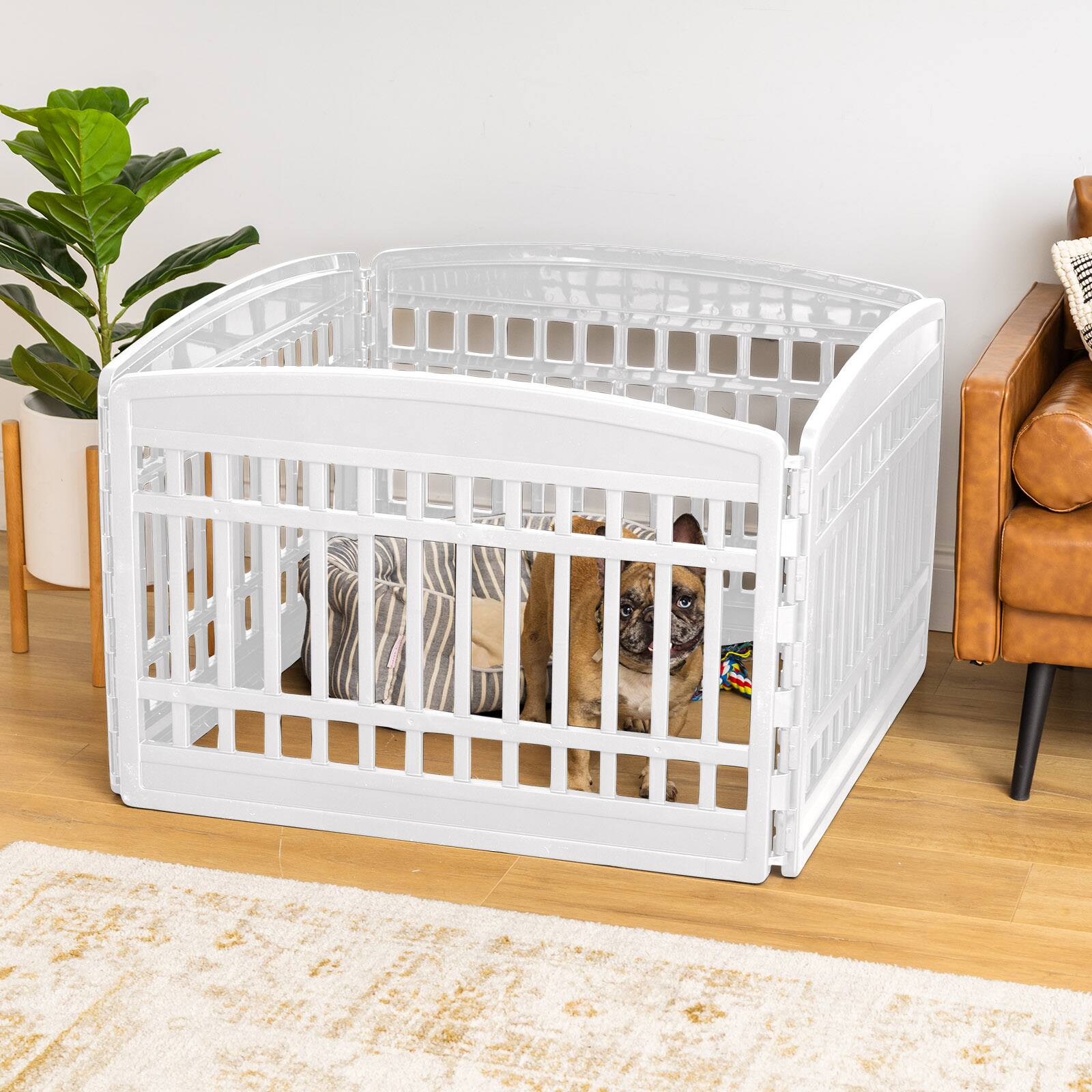 Alt View 3. IRIS USA - IRIS USA 24" Exercise 4-Panel Pet Playpen, Dog Playpen for Puppy Small Dogs Keep Pets Secure Easy Assemble Easy Storing.