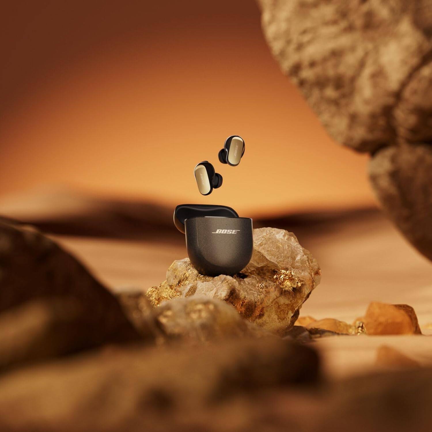 Alt View 2. Bose - Bose QuietComfort Ultra Earbuds (2nd Gen) Bundle with Fast Charger - Noise Cancelling (Desert Gold) - Desert Gold.