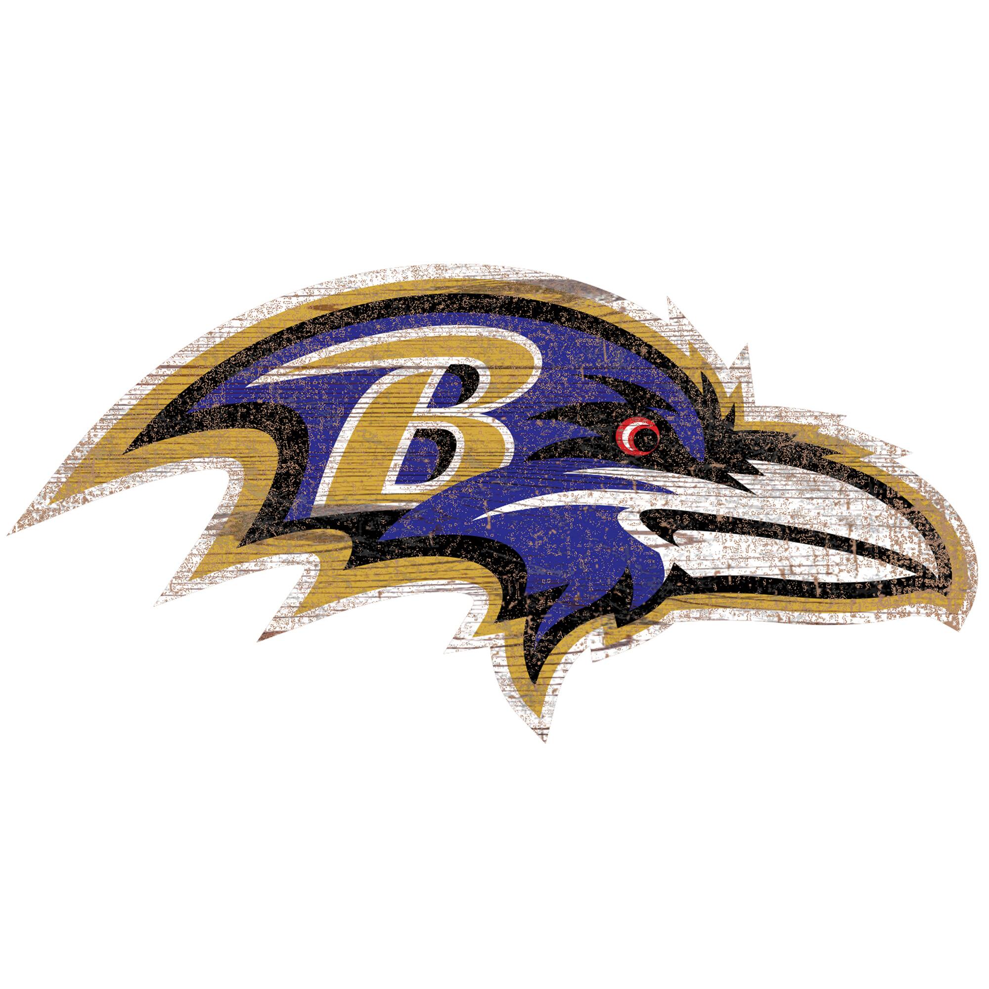 Baltimore Ravens Distressed Logo Cutout Sign