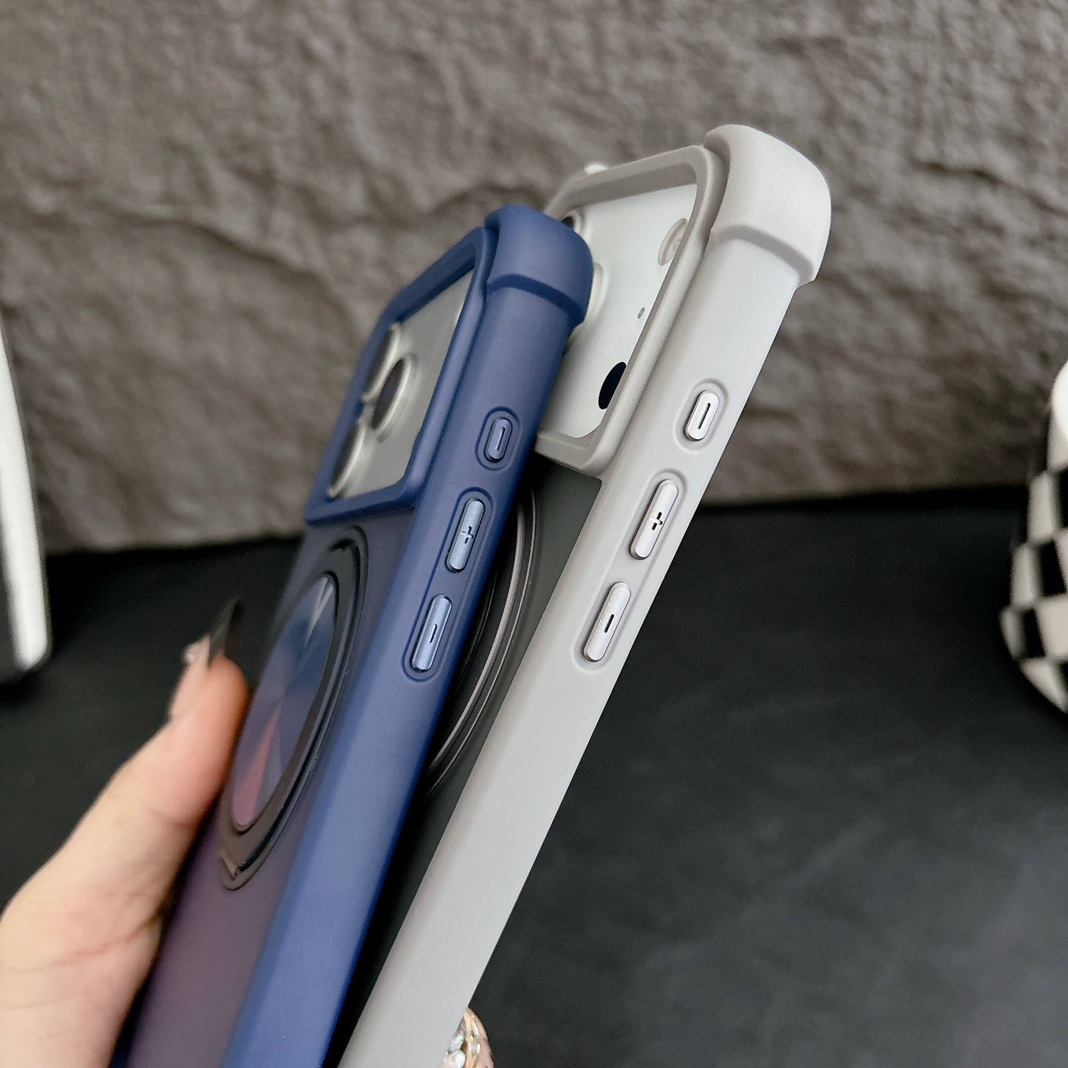 Alt View 3. Dteck - for Apple iPhone 17 Pro Max Rugged Case,Shockproof Hybrid PC TPU  Shell with Ring Kickstand Anti-Scratch Matte Cover - Purple.