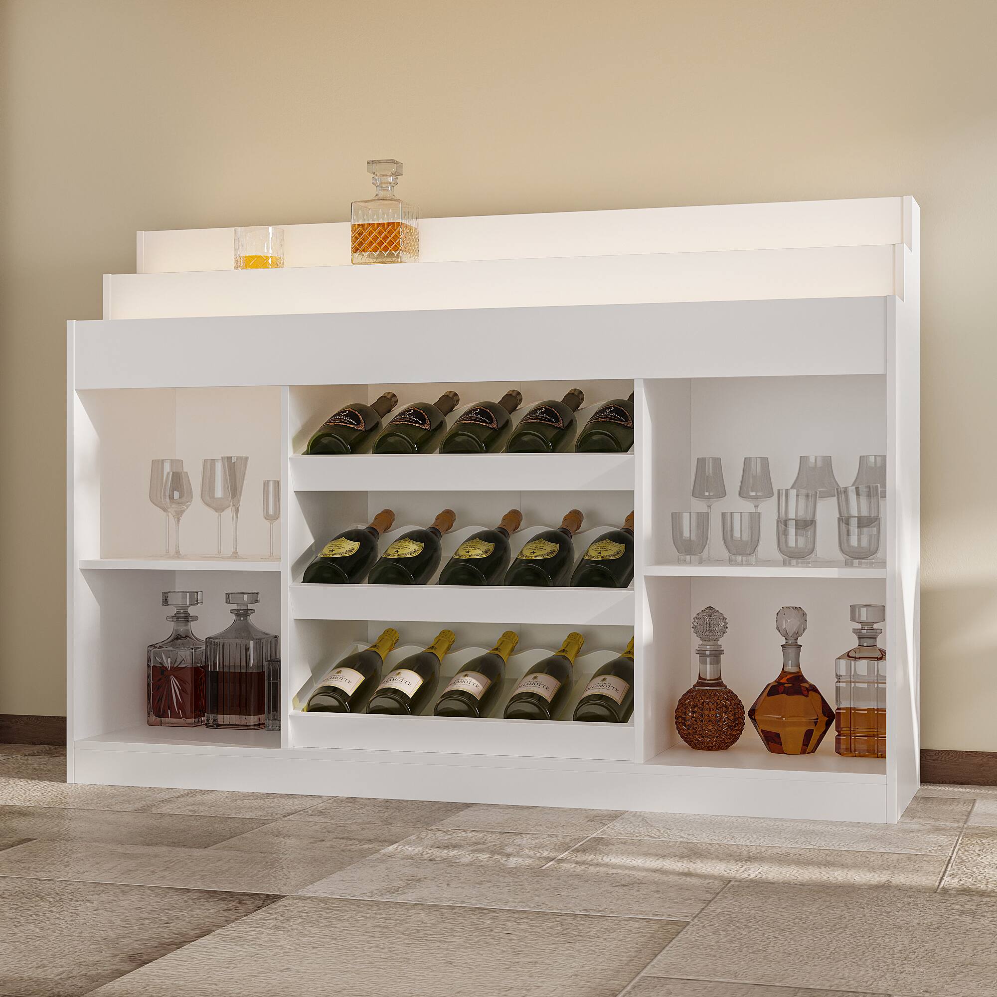 Alt View 8. Famapy - Famapy Modern Wine Cabinet: Stylish Storage for Your Collection - White.
