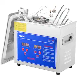 VEVOR - Professional Ultrasonic Cleaner, 2.85 L Ultrasonic Jewelry Cleaner with Digital Timer & Heater - Silver