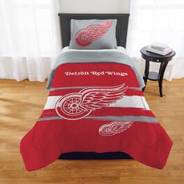 Sweet Home Collection - NHL Detroit Red Wings Comforter & Pillow Sham Set- Twin/Twin XL - Multicolored