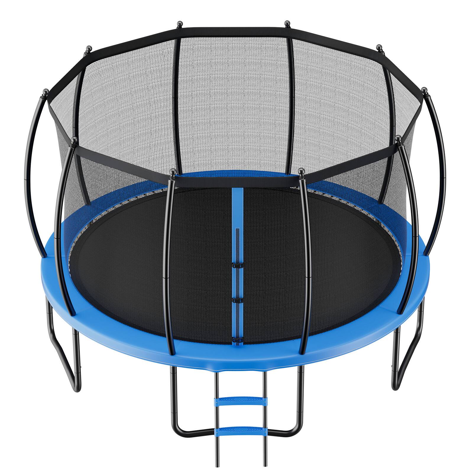 Alt View 5. VEVOR - Outdoor Trampoline, 16FT Recreational Trampoline, ASTM Approved Trampolines with Enclosure Net & Thickened Pad - Blue,Black.