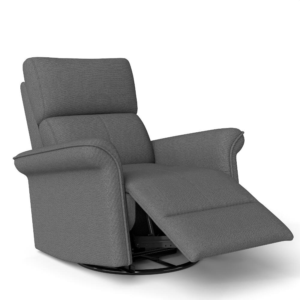 Alt View 6. Loheer - Loheer Power Swivel Rocker Recliner Nursery Glider Fabric Dark Gray - Dark Gray.