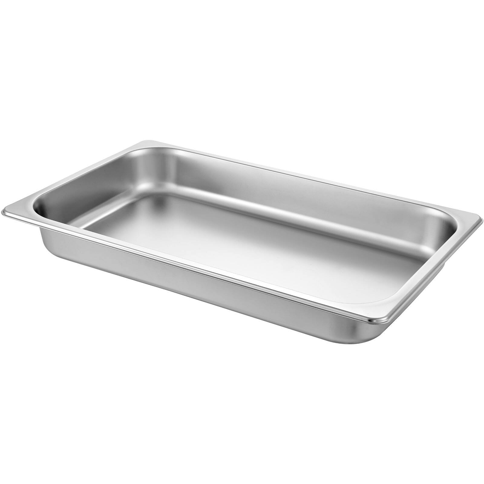 Alt View 5. VEVOR - 6 Pack Steam Table Pans 20.9 x 12.8 x 2.6 Inch Deep Steam Table Pan Full Size 8.5L Deep Food Container - Sliver.