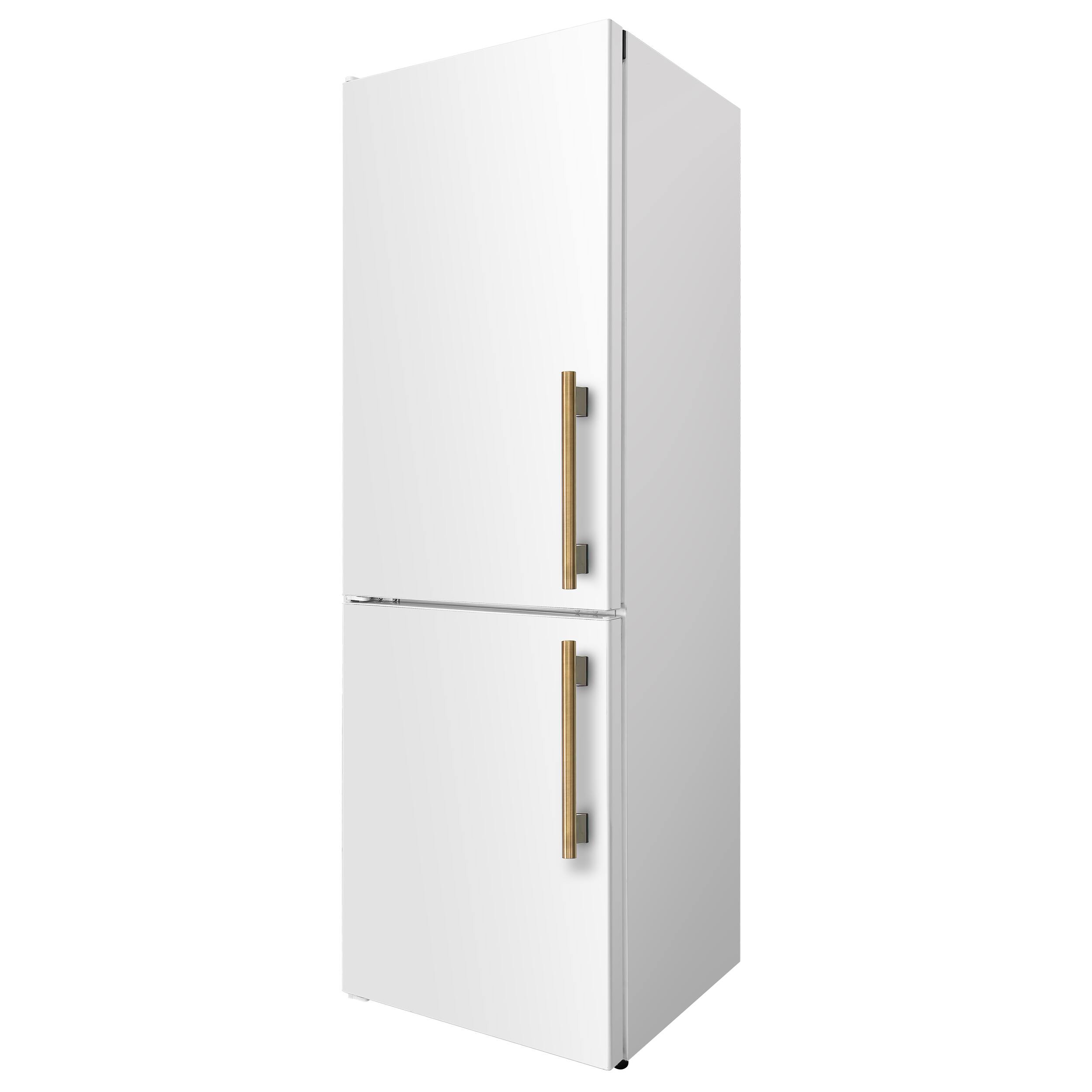 Angle. Forno Appliances - Custodia 10.3 Cu. Ft. 24" Counter-Depth Bottom Freezer Refrigerator with Left-Hinge Door and Total No Frost - White - White.