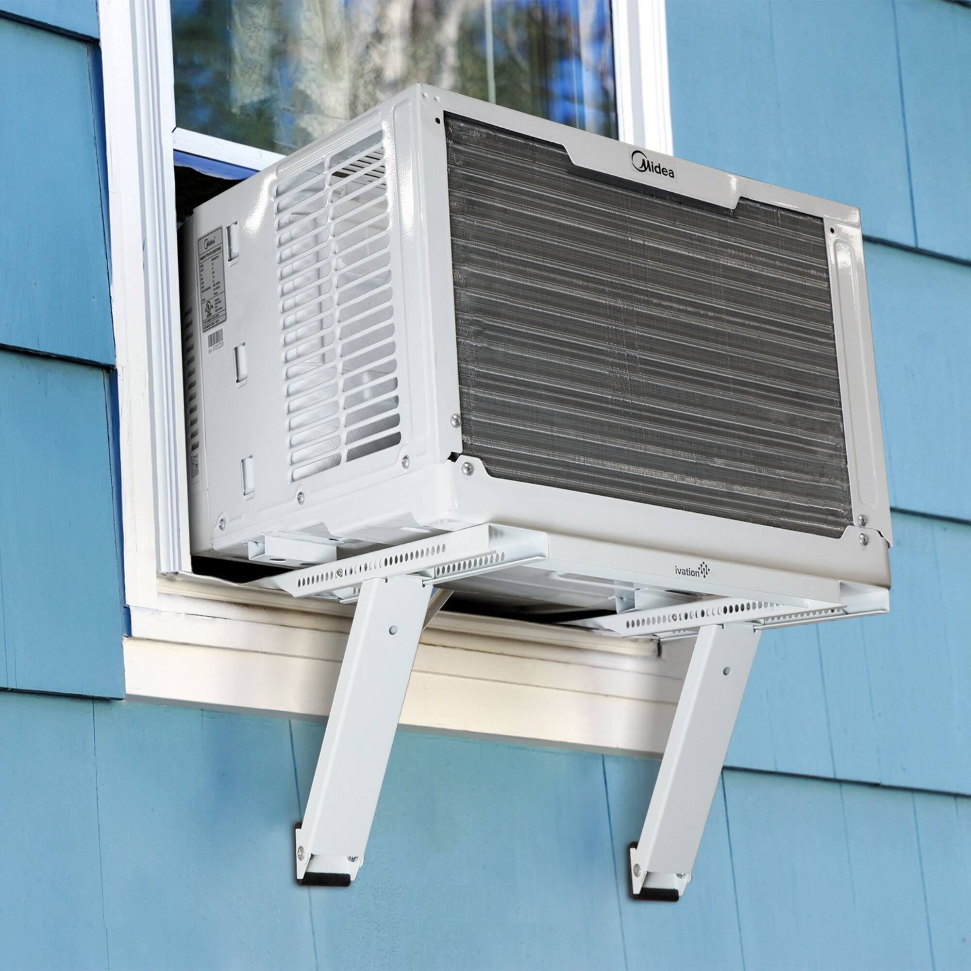 Alt View 5. Ivation - Air Conditioner Window Support Bracket, Universal Window AC Mount Holds Up to 200lbs - White.