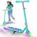 Front. Mastgoal - Kids' Electric Scooter with Colorful LED Light-Up Wheels, 5MPH Speed, 6-Mile Range,110LBS Capacity. - Blue.