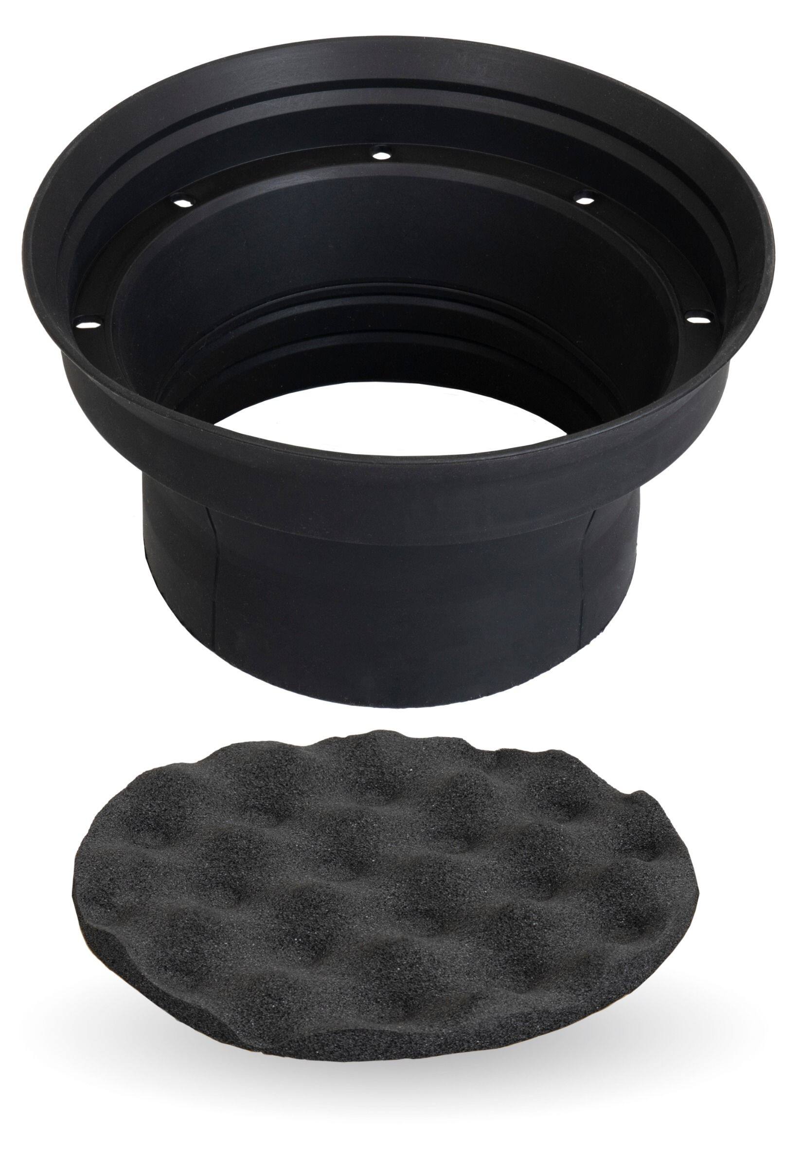 Alt View 1. NVX - XBAF525 2 Piece Universal 5.25” Silicone Rubber Speaker Baffles with Self Adhesive Foam Base Pad.
