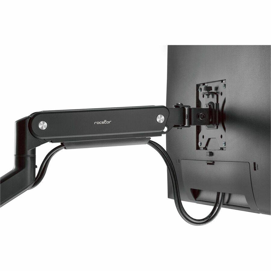 Alt View 1. Rocstor - Rocstor ErgoReach Mounting Arm for LED Display, LCD Display, Monitor - Matt Black - Landscape/Portrait - 2 Display(s) - Matt Black.