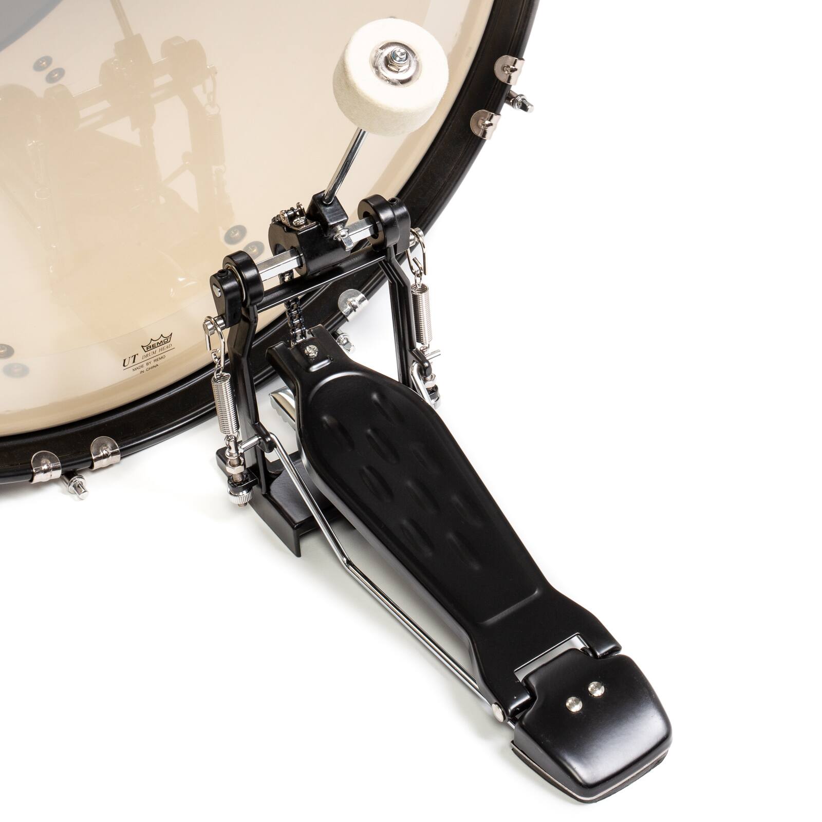 Alt View 5. Ashthorpe - Adult Drum Set with Remo Heads and Brass Cymbals (Set of 5) - Black.