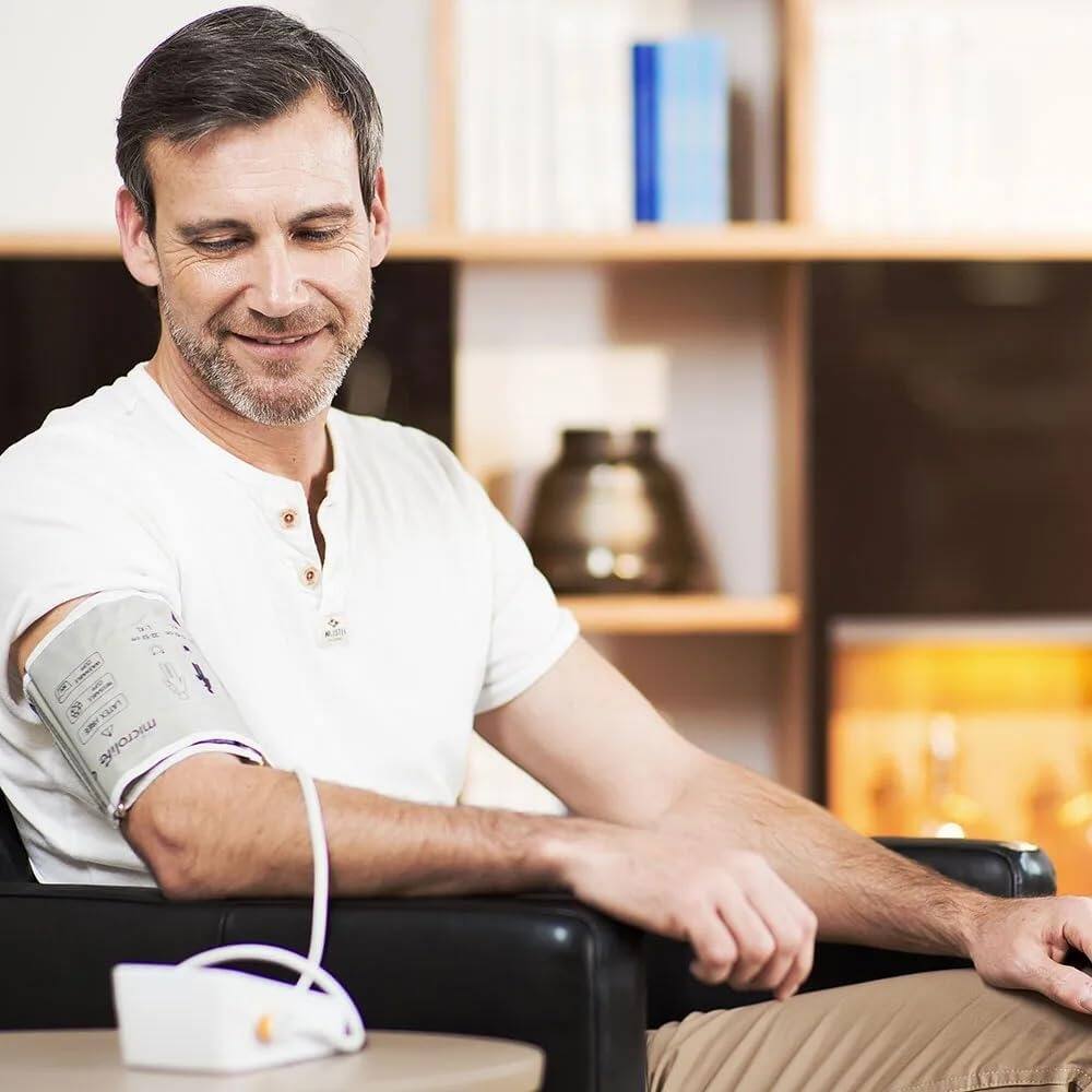 Back. RTMB - BPM2 Upper Arm Blood Pressure Monitor, Wide Cuff, 60-Reading Memory - white.