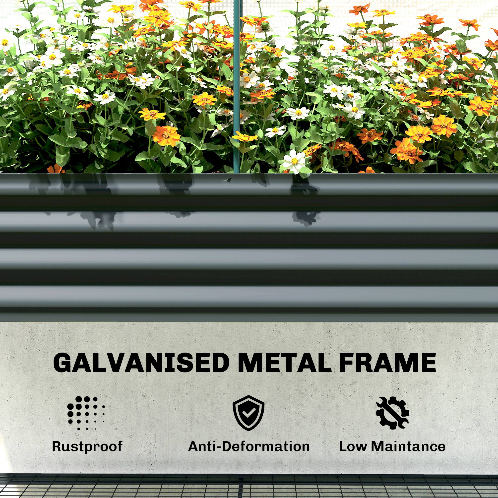 GALVANISED METAL FRAME  
Rustproof  
Anti-Deformation  
Low Maintenance