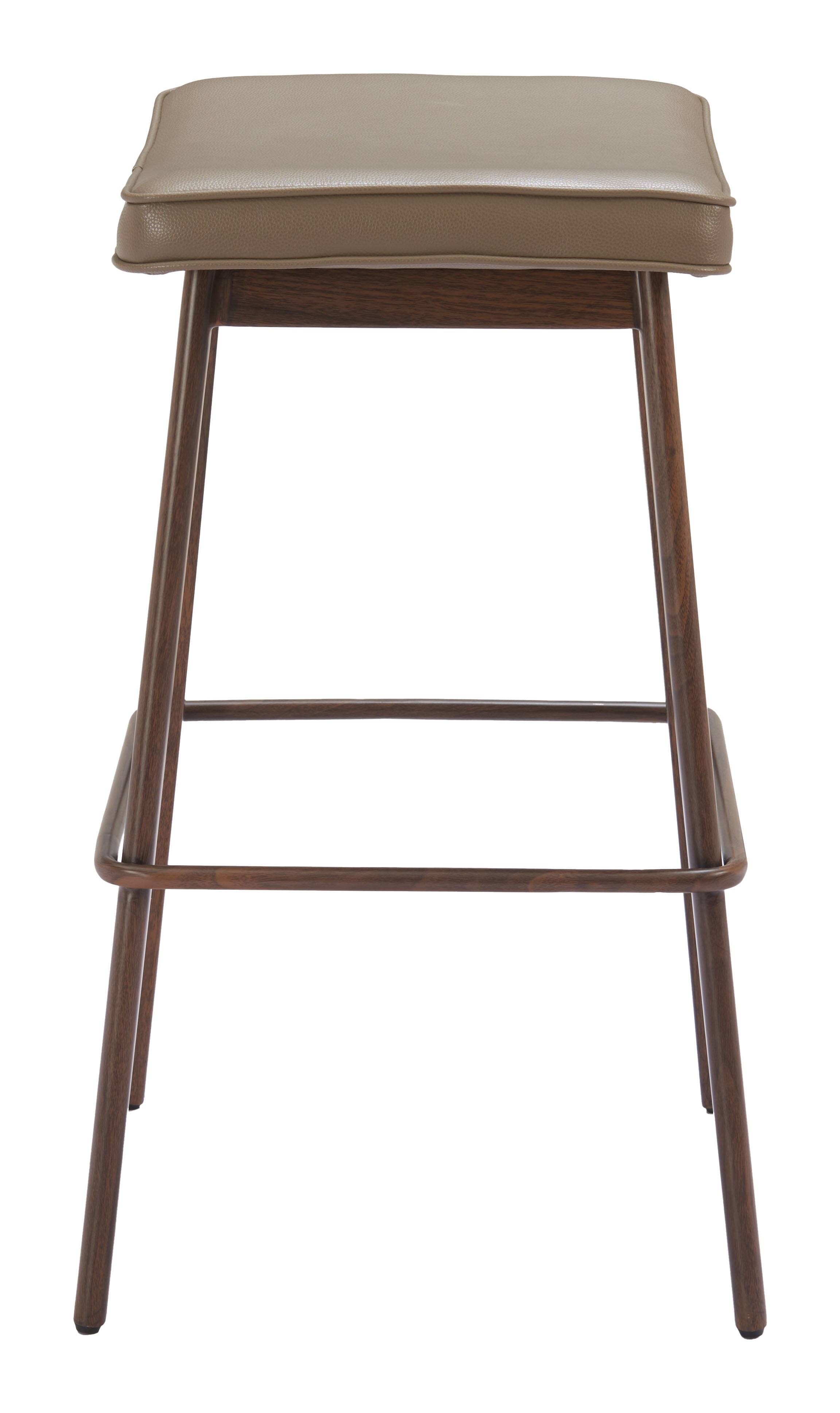 Back. Hivvago - Divat Barstool (Set of 2) Taupe & Walnut - Taupe & Walnut.