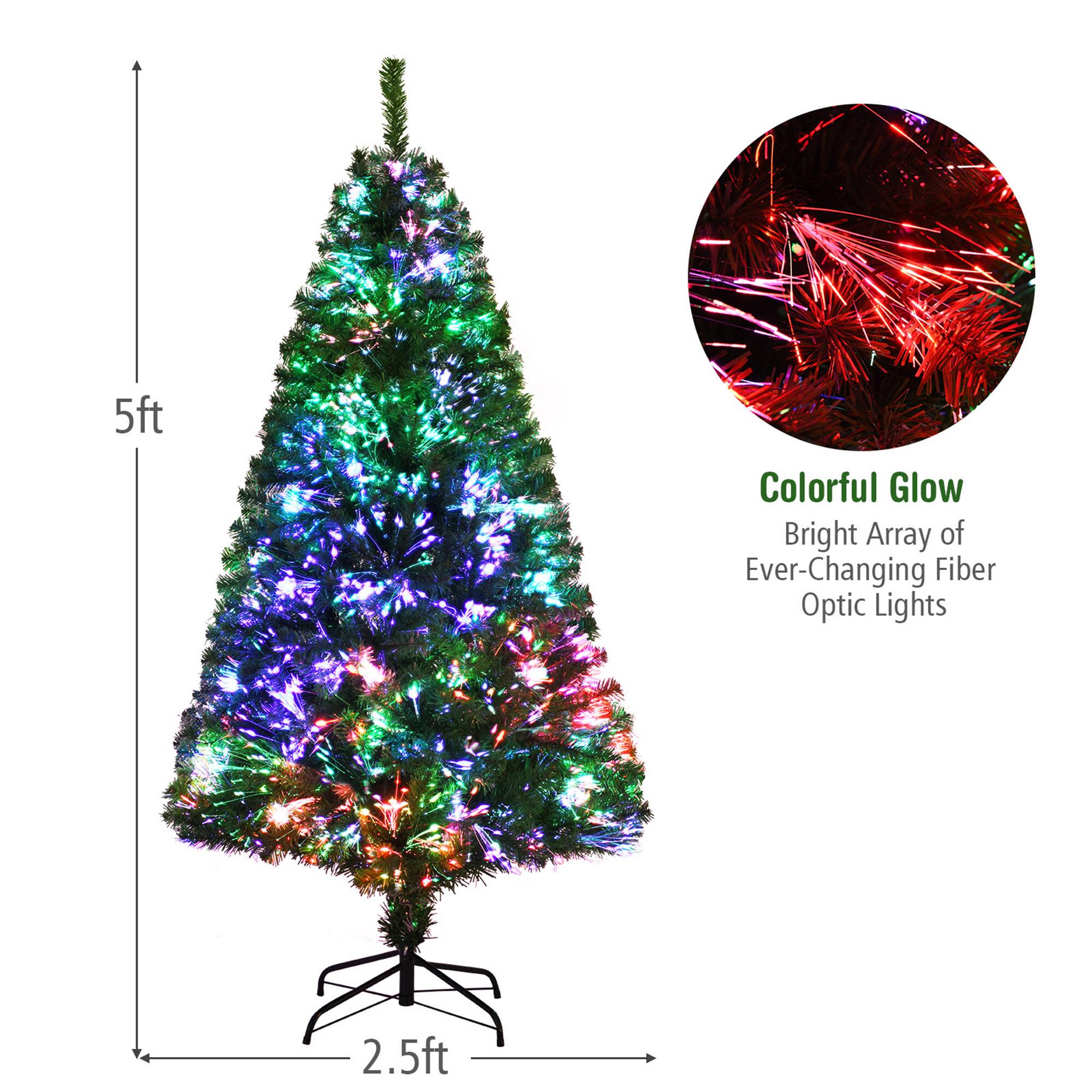 5ft Colorful Glow Bright Array of Ever-Changing Fiber Optic Lights 2.5ft
