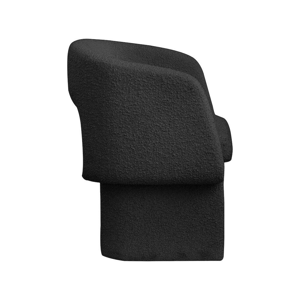 Alt View 4. Meridian Furniture - Emmet Black Boucle Fabric Dining Chair / Accent Chair - Black.