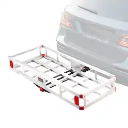 VEVOR - 49.4 x 22.4 x 7.1 in Hitch Cargo Carrier, 500lb Capacity Trailer Hitch Mount Aluminum Cargo Basket - Silver