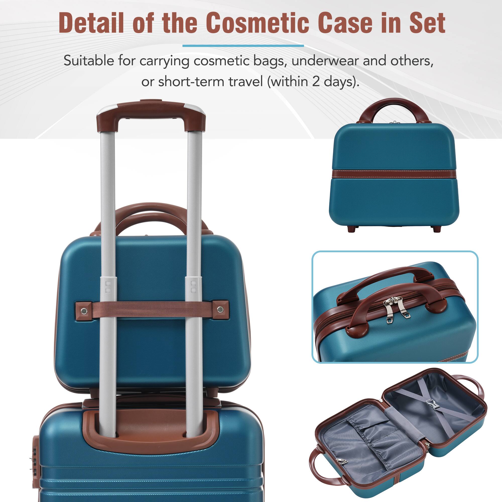 Detail of the Cosmetic Case in Set

Suitable for carrying cosmetic bags, underwear and others, or short-term travel (within 2 days).