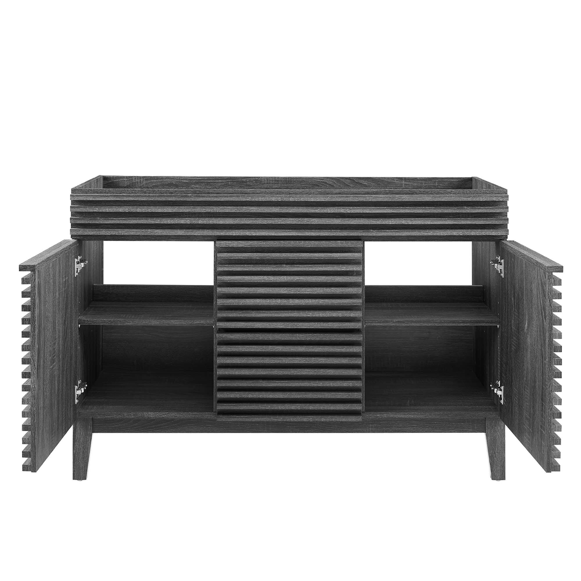 Alt View 5. Modway - Render 48" Bathroom Cabinet Basin Not Included by Modway - Charcoal.