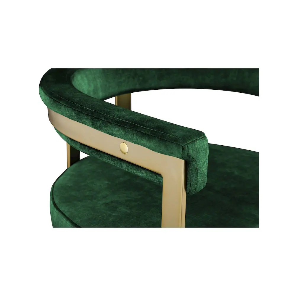 Alt View 3. Meridian Furniture - Marcello Green Velvet Dining Chair, Set of 2 - Green.