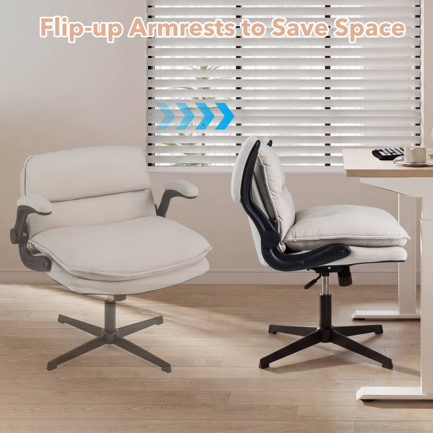 Flip-up Armrests to Save Space