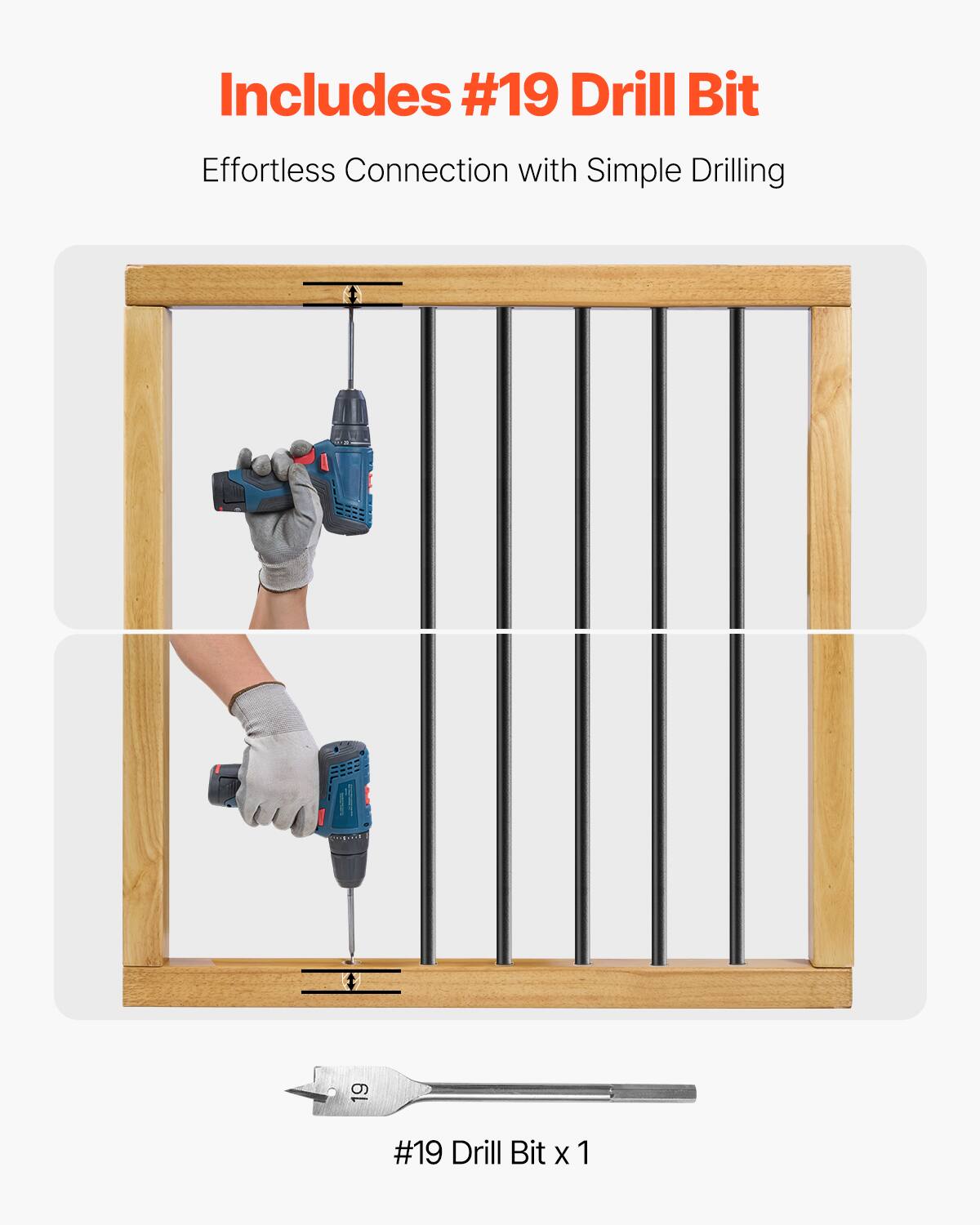 Includes #19 Drill Bit, Effortless Connection with Simple Drilling, #19 Drill Bit x 1