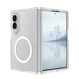 Dteck - Magnetic Shockproof Case for Samsung Galaxy Z Fold8, Matte Translucent Back Slim Cover with Raised Edge Screen Camera - Clean