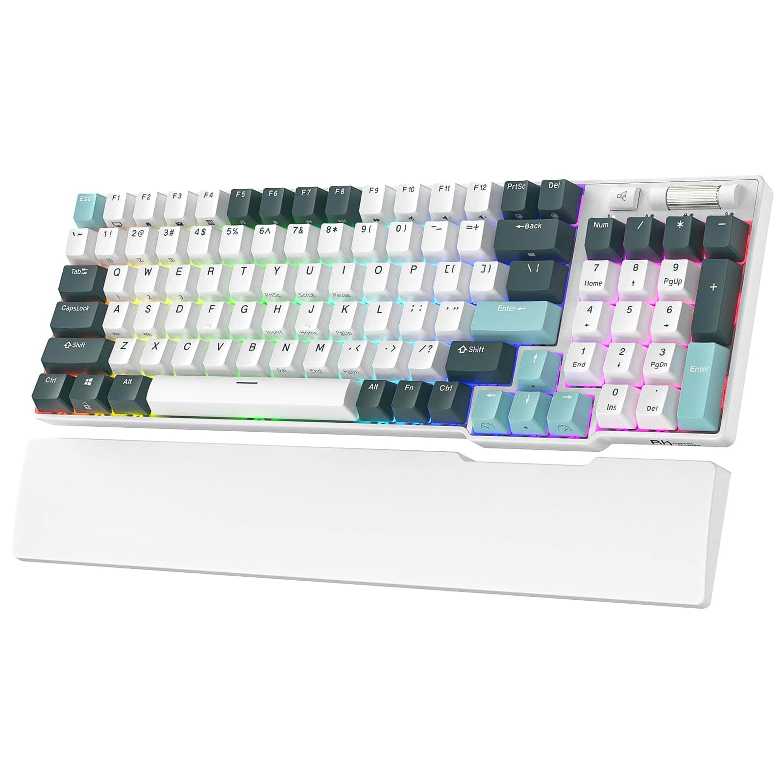 Live At Space - Rk96 Rgb Ed 90% 96 Keys Wireless 3-mode Bt5.0//usb-c Hot Swappable Mechanical W/wrist Rest Volume Control Software - Camp Green-Linear Yellow Switch
