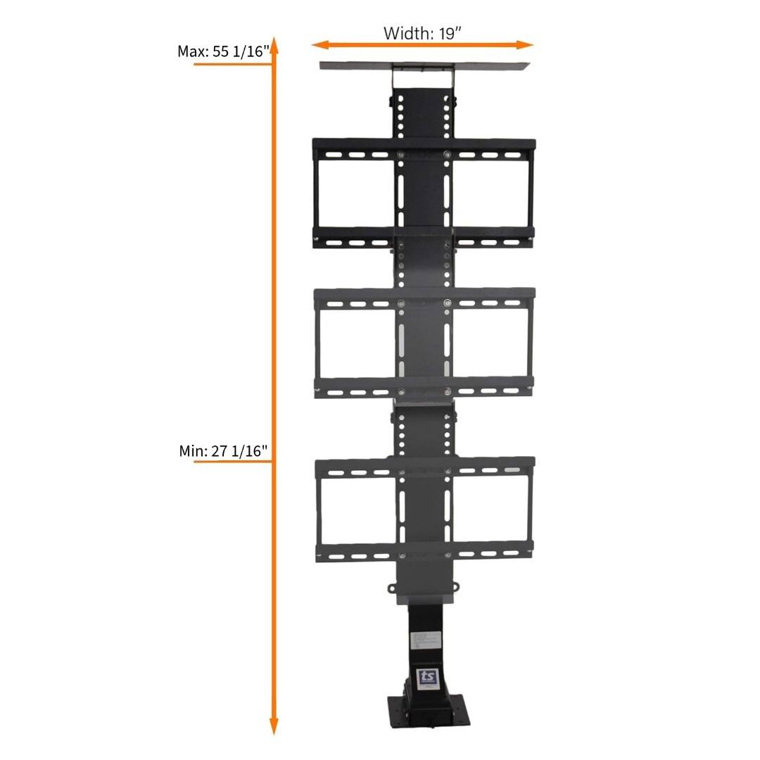 Max: 55 1/16"  
Width: 19"  
Min: 27 1/16"