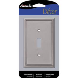AMERELLE - Metro Brushed 1 gang Die-Cast Metal Toggle Wall Plate 1 pk - Nickel
